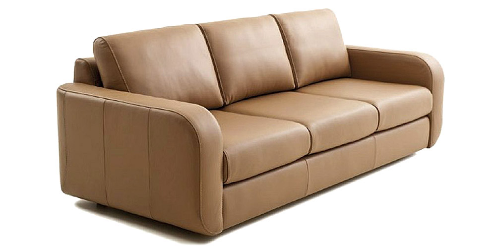 Divano Letto 3 posti in pelle marrone modello Buffalo
