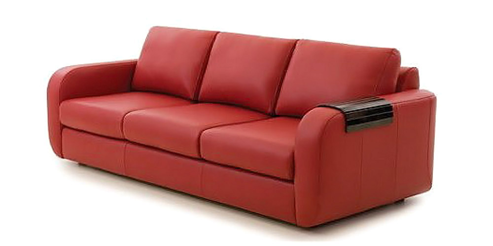 Divano Letto 3 posti in pelle rosso modello Buffalo